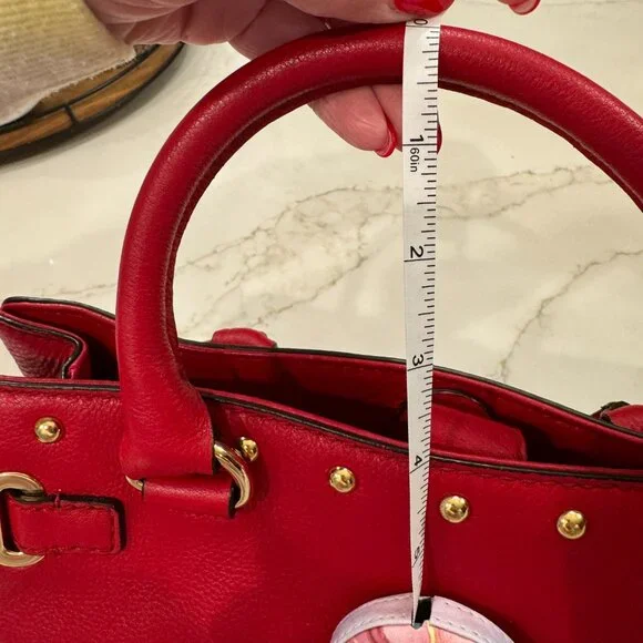 Michael Kors Red Leather Hamilton Medium East West Tote Shoulder Bag - Picture 10 of 13